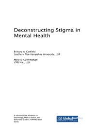 Cover image: Deconstructing Stigma in Mental Health 9781522538080