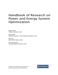 Imagen de portada: Handbook of Research on Power and Energy System Optimization 9781522539353