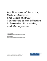 Omslagafbeelding: Applications of Security, Mobile, Analytic, and Cloud (SMAC) Technologies for Effective Information Processing and Management 9781522540441