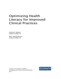 Imagen de portada: Optimizing Health Literacy for Improved Clinical Practices 9781522540748