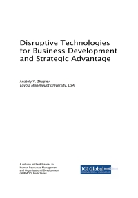 Cover image: Disruptive Technologies for Business Development and Strategic Advantage 9781522541486