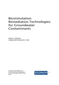 صورة الغلاف: Biostimulation Remediation Technologies for Groundwater Contaminants 9781522541622
