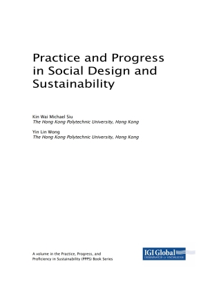 Imagen de portada: Practice and Progress in Social Design and Sustainability 9781522541837