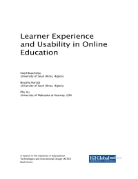 Cover image: Learner Experience and Usability in Online Education 9781522542063