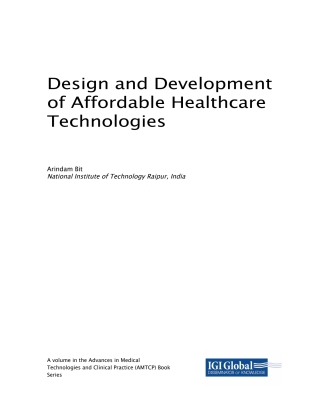 Cover image: Design and Development of Affordable Healthcare Technologies 9781522549697