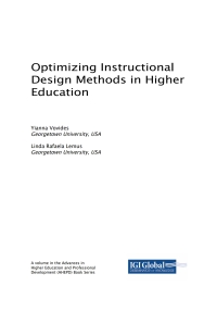 Cover image: Optimizing Instructional Design Methods in Higher Education 9781522549758