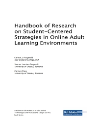 Cover image: Handbook of Research on Student-Centered Strategies in Online Adult Learning Environments 9781522550853