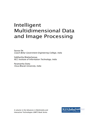 表紙画像: Intelligent Multidimensional Data and Image Processing 9781522552468