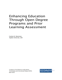 صورة الغلاف: Enhancing Education Through Open Degree Programs and Prior Learning Assessment 9781522552550