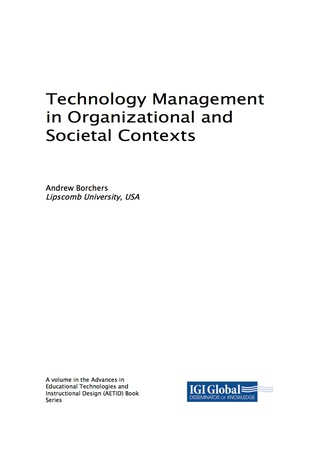 Cover image: Technology Management in Organizational and Societal Contexts 9781522552796