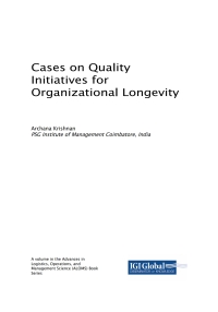 Cover image: Cases on Quality Initiatives for Organizational Longevity 9781522552888