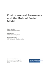 Imagen de portada: Environmental Awareness and the Role of Social Media 9781522552918