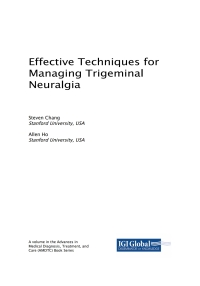 صورة الغلاف: Effective Techniques for Managing Trigeminal Neuralgia 9781522553496