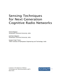Cover image: Sensing Techniques for Next Generation Cognitive Radio Networks 9781522553540
