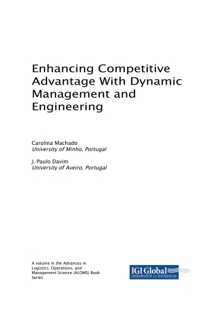 صورة الغلاف: Enhancing Competitive Advantage With Dynamic Management and Engineering 9781522553601