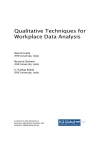 Cover image: Qualitative Techniques for Workplace Data Analysis 9781522553663