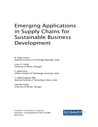 Cover image: Emerging Applications in Supply Chains for Sustainable Business Development 9781522554240