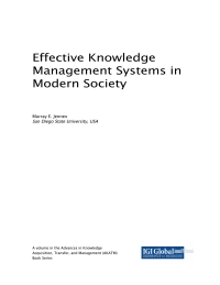 Cover image: Effective Knowledge Management Systems in Modern Society 9781522554271