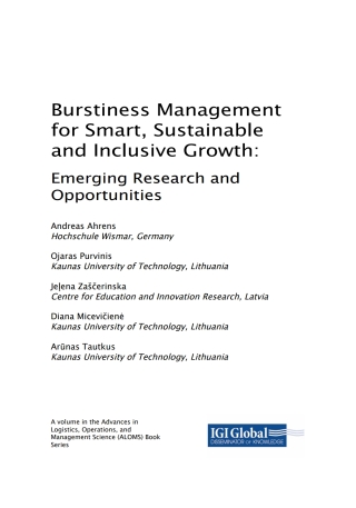 Cover image: Burstiness Management for Smart, Sustainable and Inclusive Growth: Emerging Research and Opportunities 9781522554424