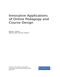 Cover image: Innovative Applications of Online Pedagogy and Course Design 9781522554660