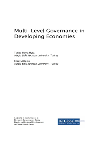 Cover image: Multi-Level Governance in Developing Economies 9781522555476