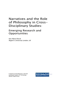 صورة الغلاف: Narratives and the Role of Philosophy in Cross-Disciplinary Studies 9781522555728