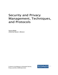 Imagen de portada: Security and Privacy Management, Techniques, and Protocols 9781522555834