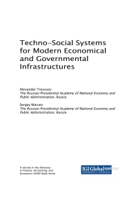 Imagen de portada: Techno-Social Systems for Modern Economical and Governmental Infrastructures 9781522555865