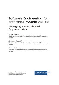صورة الغلاف: Software Engineering for Enterprise System Agility 9781522555896