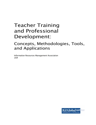 Cover image: Teacher Training and Professional Development: Concepts, Methodologies, Tools, and Applications 9781522556312