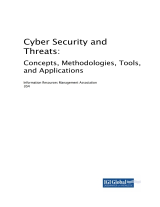 Cover image: Cyber Security and Threats: Concepts, Methodologies, Tools, and Applications 9781522556343