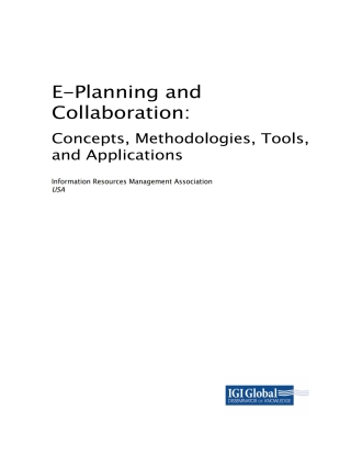 Cover image: E-Planning and Collaboration: Concepts, Methodologies, Tools, and Applications 9781522556466