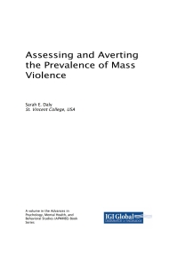 صورة الغلاف: Assessing and Averting the Prevalence of Mass Violence 9781522556701