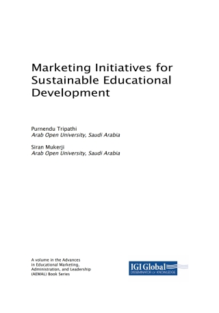 Cover image: Marketing Initiatives for Sustainable Educational Development 9781522556732