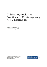 Imagen de portada: Cultivating Inclusive Practices in Contemporary K-12 Education 9781522557272