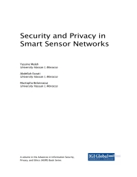 Imagen de portada: Security and Privacy in Smart Sensor Networks 9781522557364