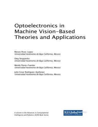 Cover image: Optoelectronics in Machine Vision-Based Theories and Applications 9781522557517