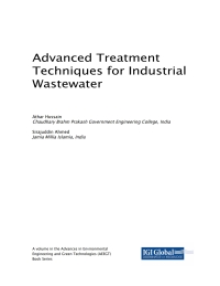 Cover image: Advanced Treatment Techniques for Industrial Wastewater 9781522557548