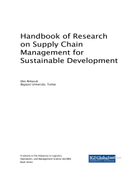 Cover image: Handbook of Research on Supply Chain Management for Sustainable Development 9781522557579