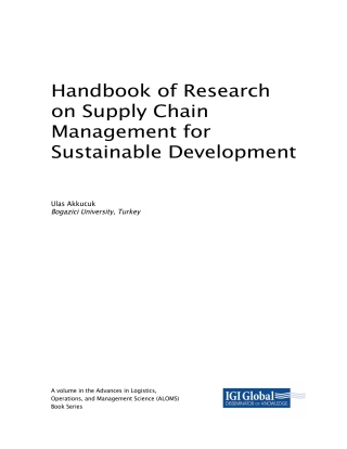 Imagen de portada: Handbook of Research on Supply Chain Management for Sustainable Development 9781522557579