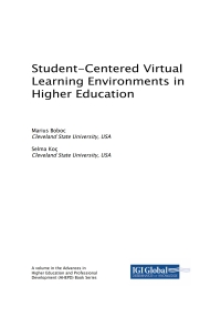 Imagen de portada: Student-Centered Virtual Learning Environments in Higher Education 9781522557692