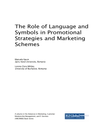 Cover image: The Role of Language and Symbols in Promotional Strategies and Marketing Schemes 9781522557784