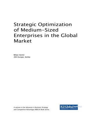Imagen de portada: Strategic Optimization of Medium-Sized Enterprises in the Global Market 9781522557845