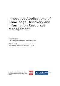 Imagen de portada: Innovative Applications of Knowledge Discovery and Information Resources Management 9781522558293