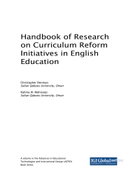 Omslagafbeelding: Handbook of Research on Curriculum Reform Initiatives in English Education 9781522558460
