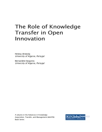 Imagen de portada: The Role of Knowledge Transfer in Open Innovation 9781522558491