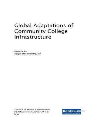 Cover image: Global Adaptations of Community College Infrastructure 9781522558613