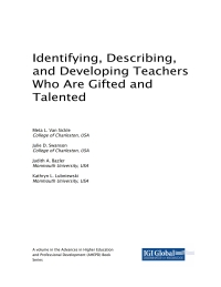 صورة الغلاف: Identifying, Describing, and Developing Teachers Who Are Gifted and Talented 9781522558798