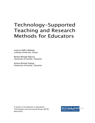 Omslagafbeelding: Technology-Supported Teaching and Research Methods for Educators 9781522559153