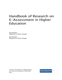 Cover image: Handbook of Research on E-Assessment in Higher Education 9781522559368